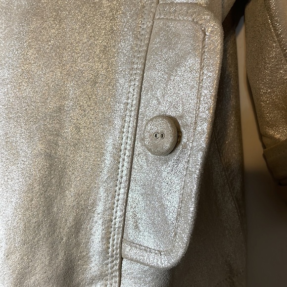 Boston Proper Silver Genuine Vintage Napa Leather Peacoat Jacket - Picture 8 of 17